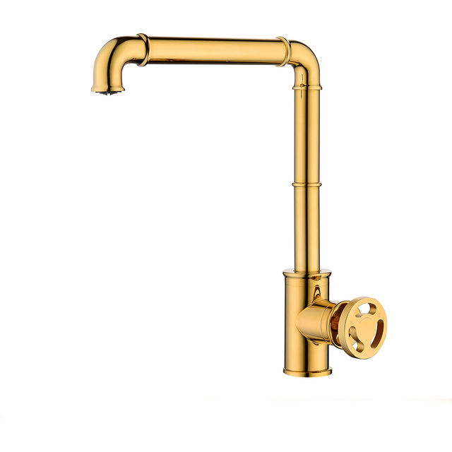 Retro Industrial Style Brass Kitchen Faucets