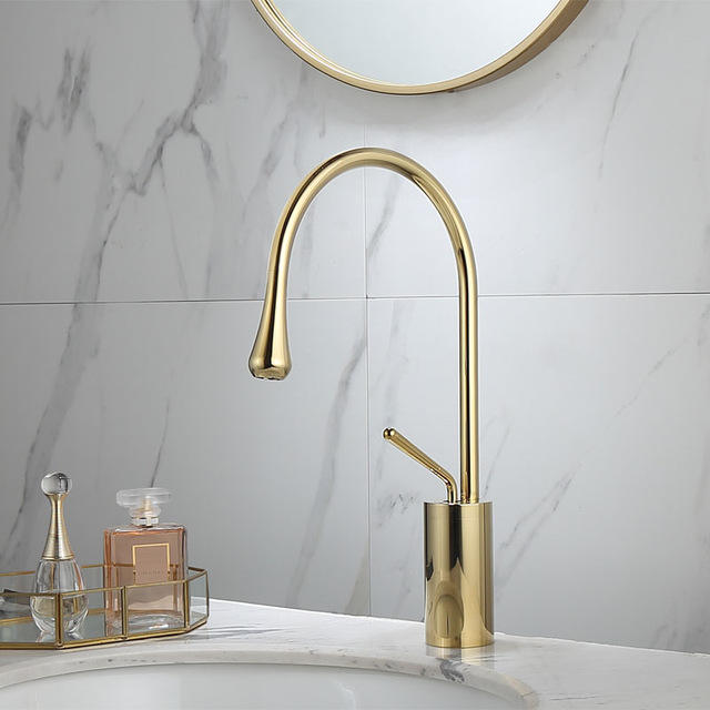 Sweethome drip shape bathroom sink faucet 1-Handle Solid Brass