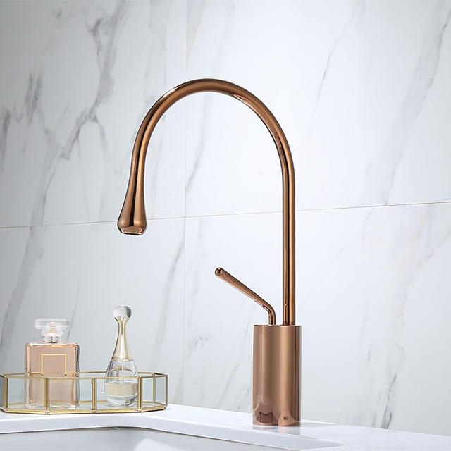 Sweethome drip shape bathroom sink faucet 1-Handle Solid Brass