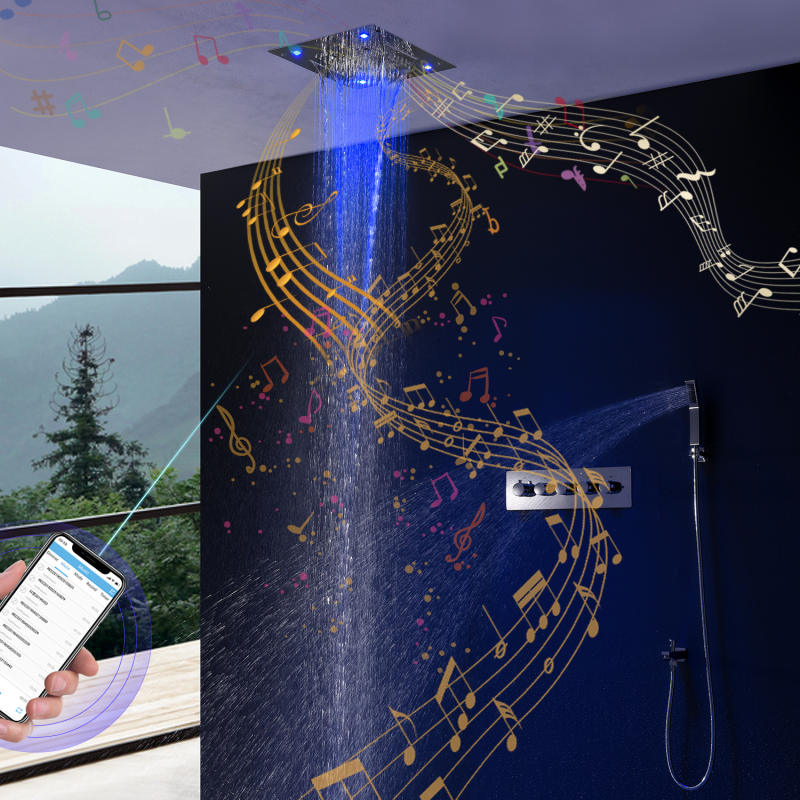 Bluetooth Music Smart LED Lighting Shower Faucet Set