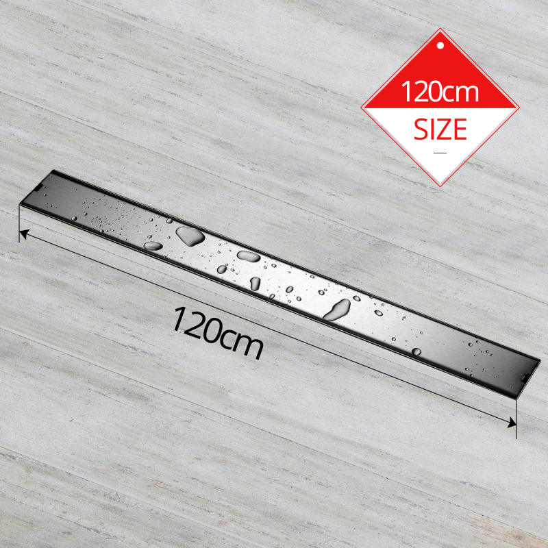Odor-resistant Floor Drain Cover 60 /80 /100 /120cm Rectangle SUS304 Stainless Steel Shower Grate Invisible Long Floor Drain