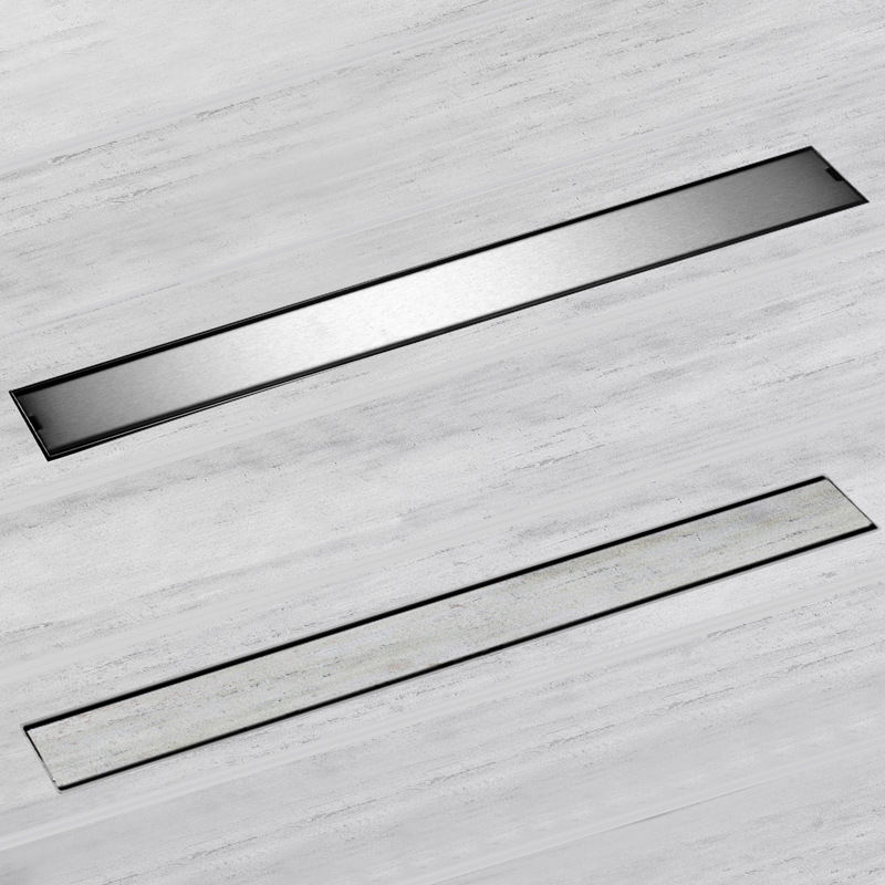 Odor-resistant Floor Drain Cover 60 /80 /100 /120cm Rectangle SUS304 Stainless Steel Shower Grate Invisible Long Floor Drain