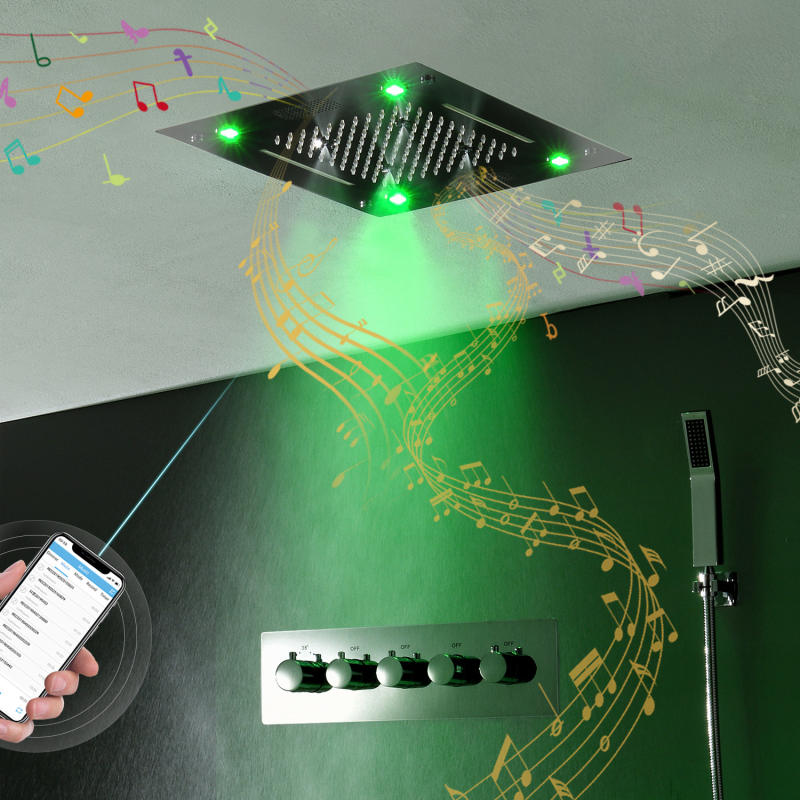 Bluetooth Music Smart LED Lighting Shower Faucet Set