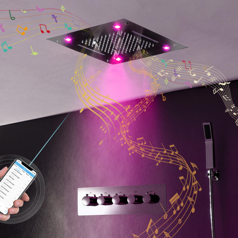 Bluetooth Music Smart LED Lighting Shower Faucet Set
