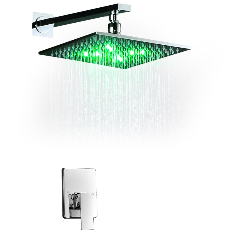 10inch LED Shower Set Wall Mounted Embedded Box Shower Head Powered by