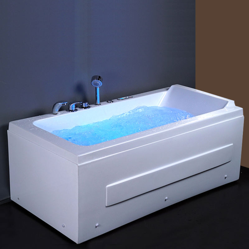 LED Shower Bathtub Color Bath Hydromassage Tub Acrylic Surfing Massage Square Bathtub Free Standing