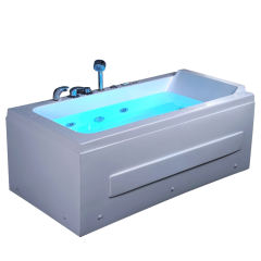 LED Shower Bathtub Color Bath Hydromassage Tub Acrylic Surfing Massage Square Bathtub Free Standing
