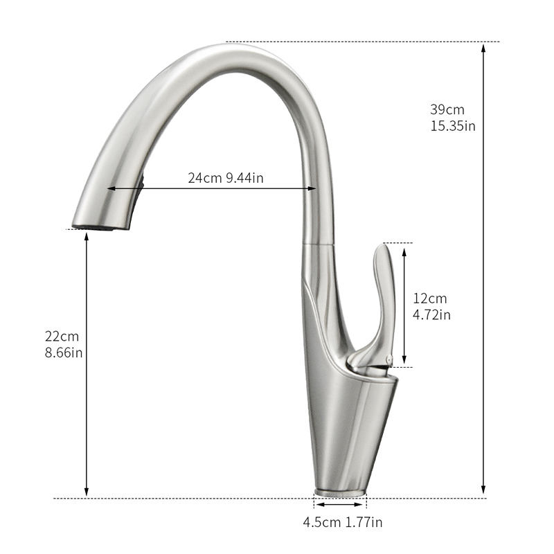 Pull out kitchen faucet single handle kitchen sink faucet 360 swivel brass  mixer faucet