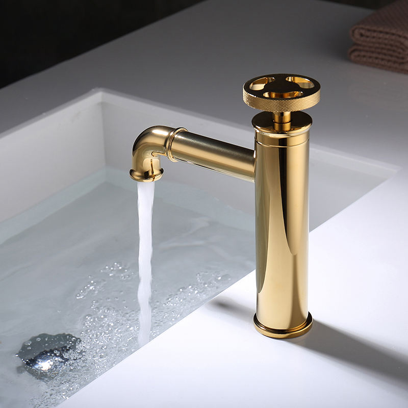 Industrial Single Hole Bathroom Faucet Single Handle Brass