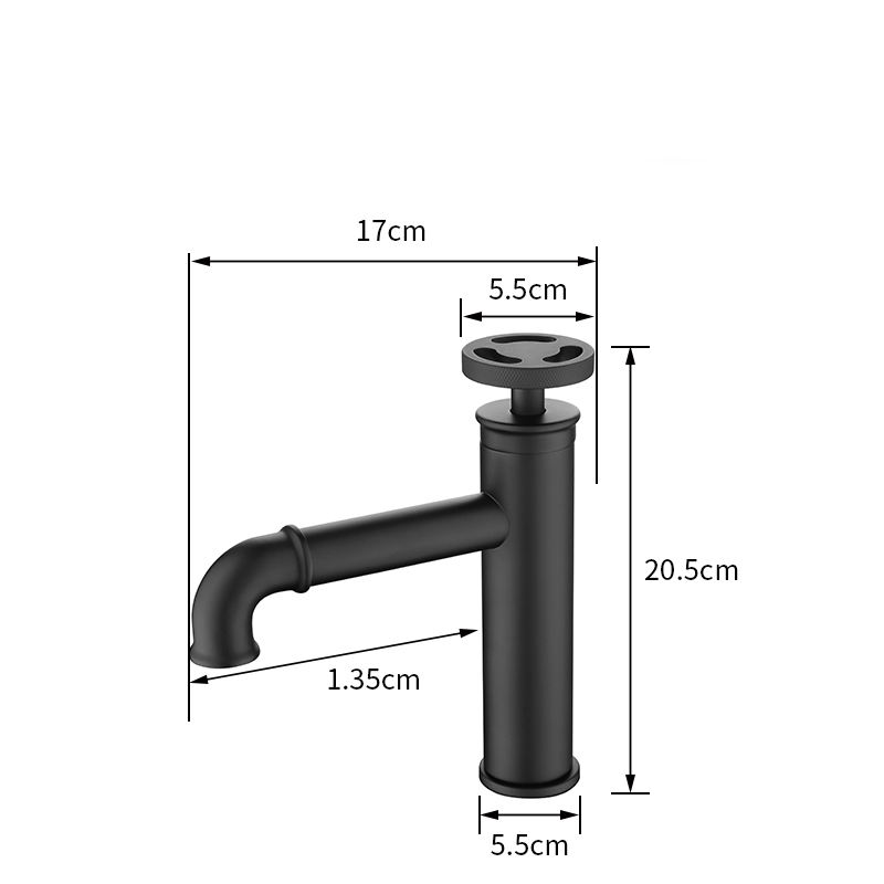 Industrial Single Hole Bathroom Faucet Single Handle Brass