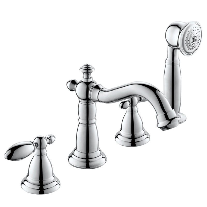 Luxurious  4 Hole Bath Shower Solid Brass Bathtub Faucet