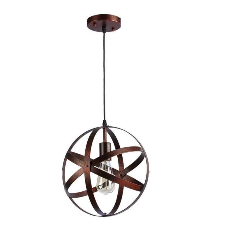 Nordic antique creative black round earth chandelier retro American industrial bar chandelie