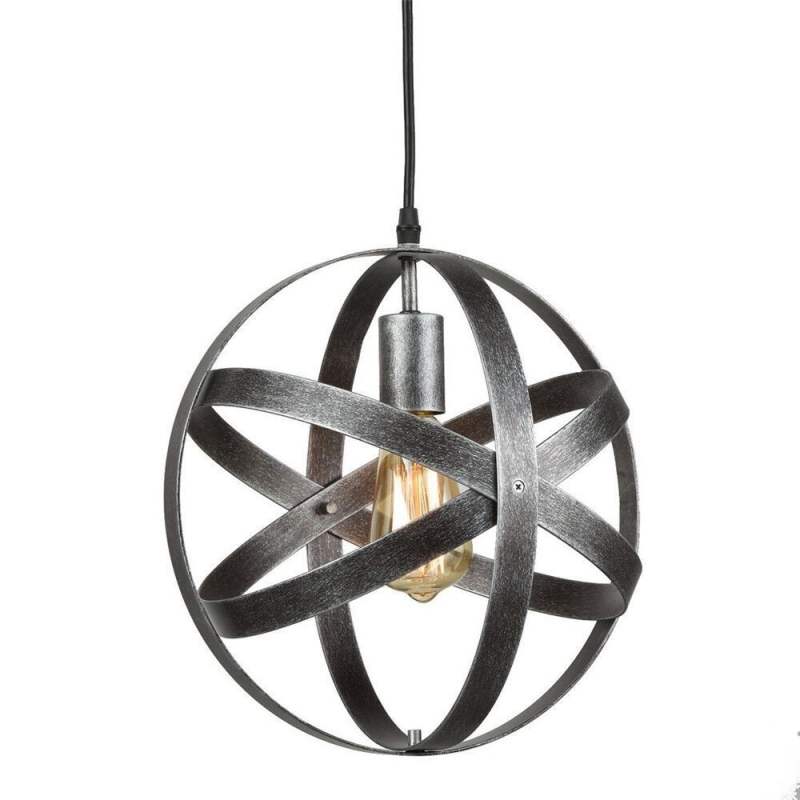 Nordic antique creative black round earth chandelier retro American industrial bar chandelie