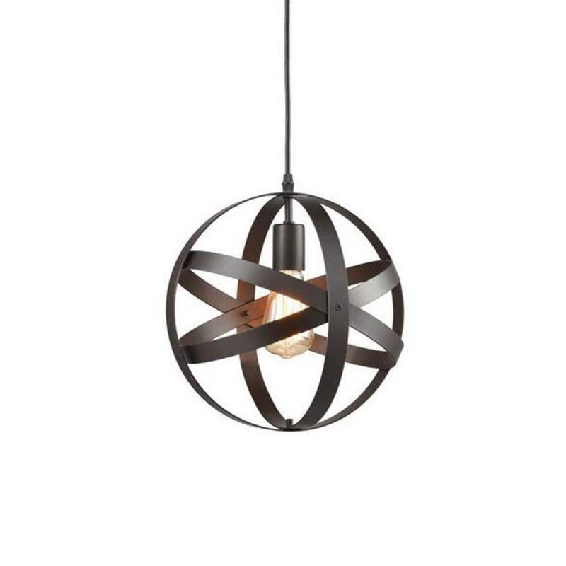 Nordic antique creative black round earth chandelier retro American industrial bar chandelie