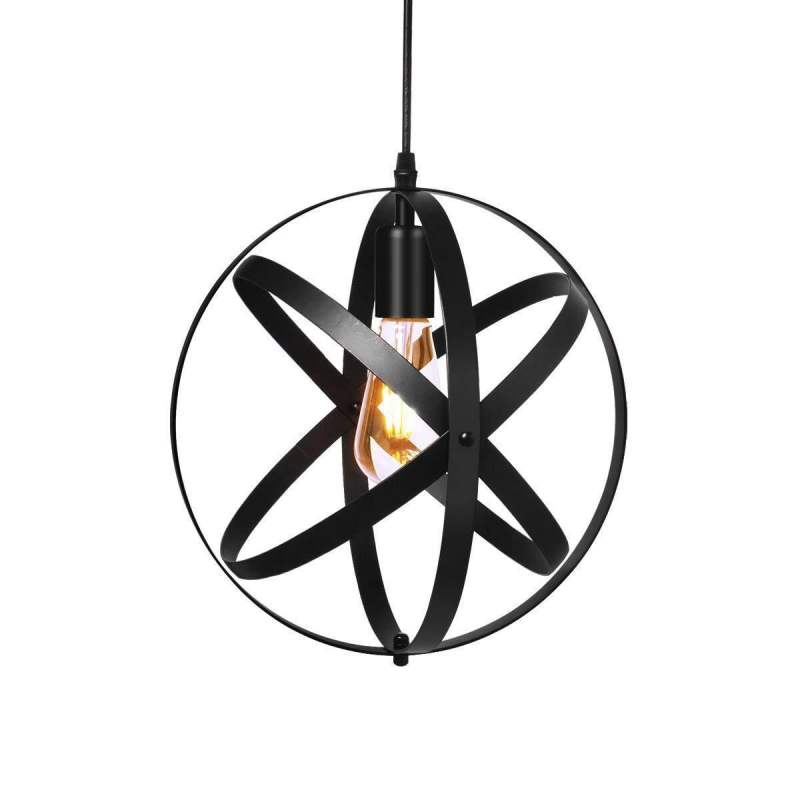 Nordic antique creative black round earth chandelier retro American industrial bar chandelie