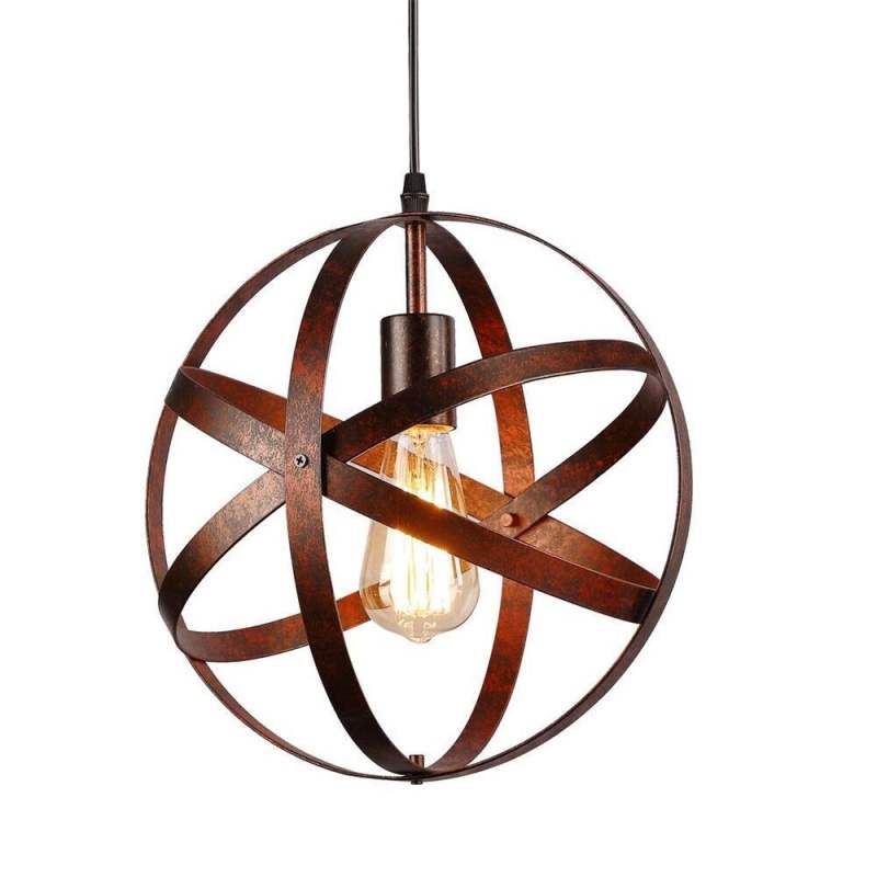 Nordic antique creative black round earth chandelier retro American industrial bar chandelie