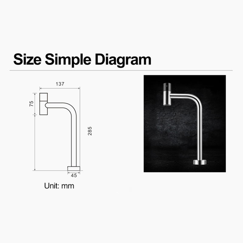 New drinking kitchen filler faucet rotary switch 304 stainless steel brushed single cold kitchen faucet