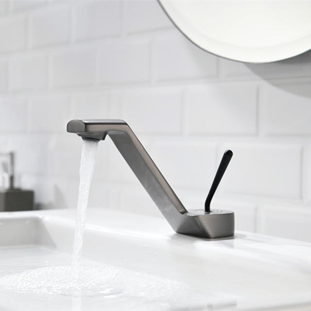 Bathroom gun type basin mixer faucet brass bathroom gun type metal gray mixer single handle faucet black sink faucet hot and cold faucet