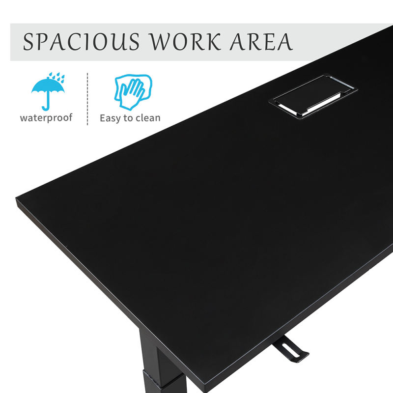 Home Office Height Adjustable Electric Standing Desk, Modern Design 59 x23.6 Inches Computer Table for Healthy Working,Black