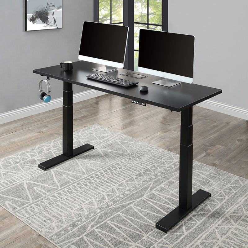 Home Office Height Adjustable Electric Standing Desk, Modern Design 59 x23.6 Inches Computer Table for Healthy Working,Black