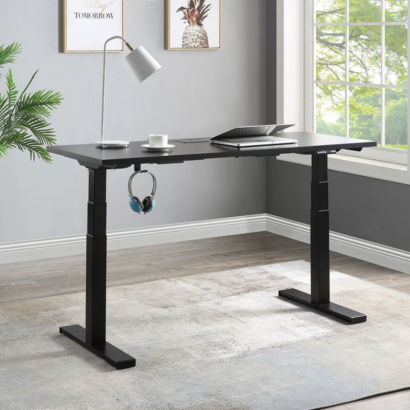 Home Office Height Adjustable Electric Standing Desk, Modern Design 59 x23.6 Inches Computer Table for Healthy Working,Black