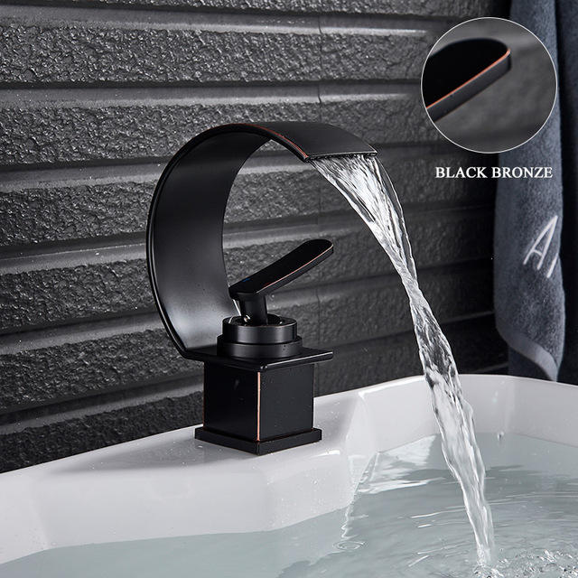 Basin Mixing Faucet Creative Waterfall Spout Bathroom Sink Mixing Faucet