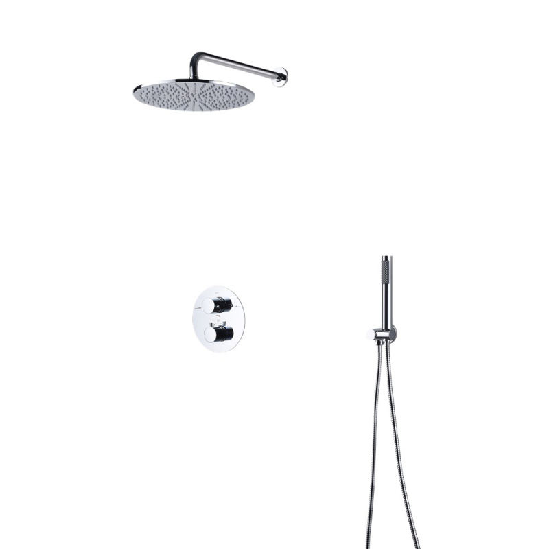 Thermostatic dual shower system 8" or 10" brass shower set