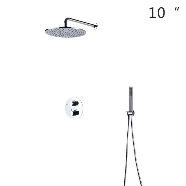 Thermostatic dual shower system 8" or 10" brass shower set