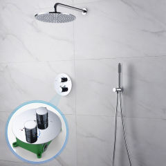 Thermostatic dual shower system 8" or 10" brass shower set