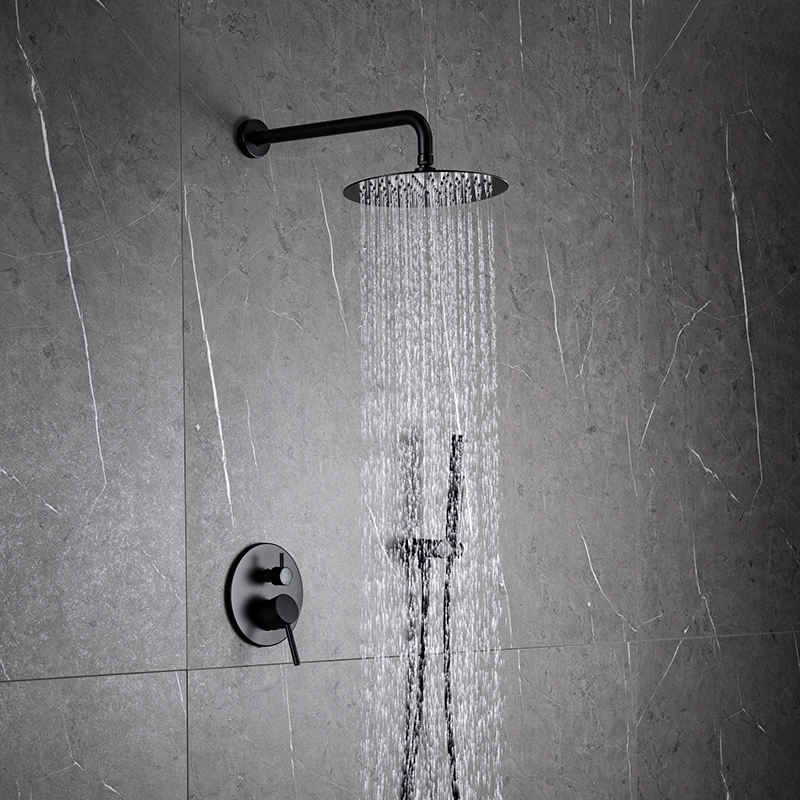 10 Inch Matte black bathtub faucet set waterfall shower system