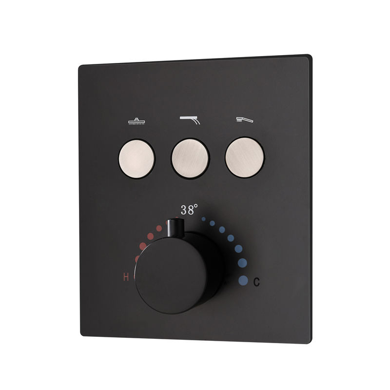 Push Button Bar Diverter Mixer Shower - Black