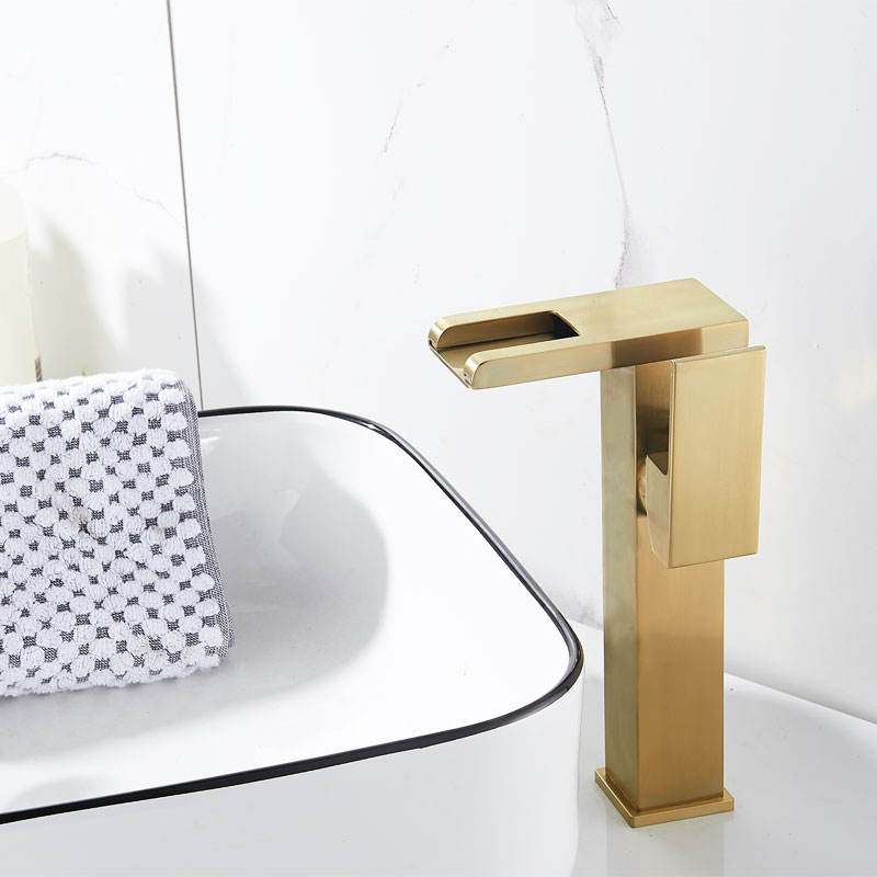 Better Homes & Gardens Brushed Brass Single Handle Waterfall Bathroom Faucet  