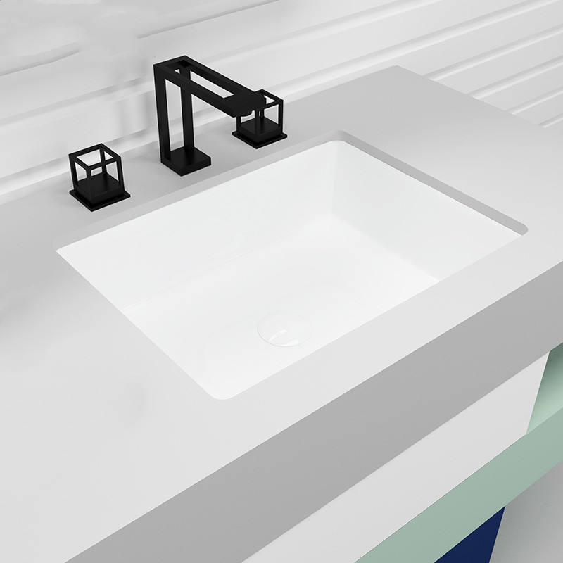 Geometric Bathroom sink faucet with double handle