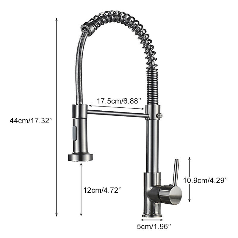 Deck type flexible kitchen faucet pull-out faucet hot and cold faucet spring type with spray faucet faucet