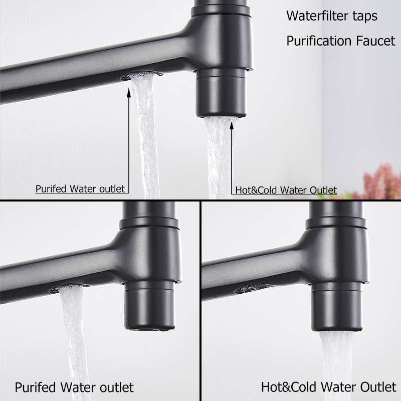 Water purification faucet Double spout filter faucet 360 degree