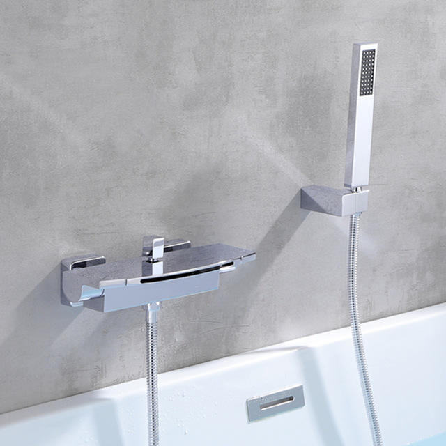 Waterfall Faucet Wall Mount With Handheld Shower