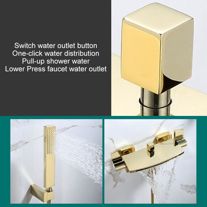 Waterfall Faucet Wall Mount With Handheld Shower