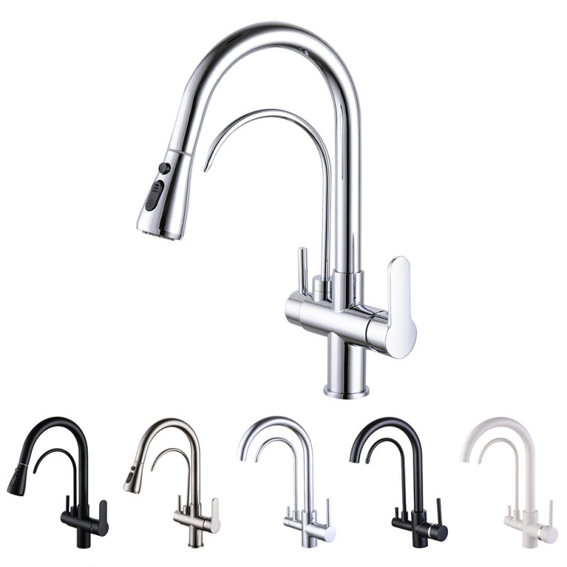 Three Ways Kitchen Faucets Pull Out Filter Tap for Kitchen Sink