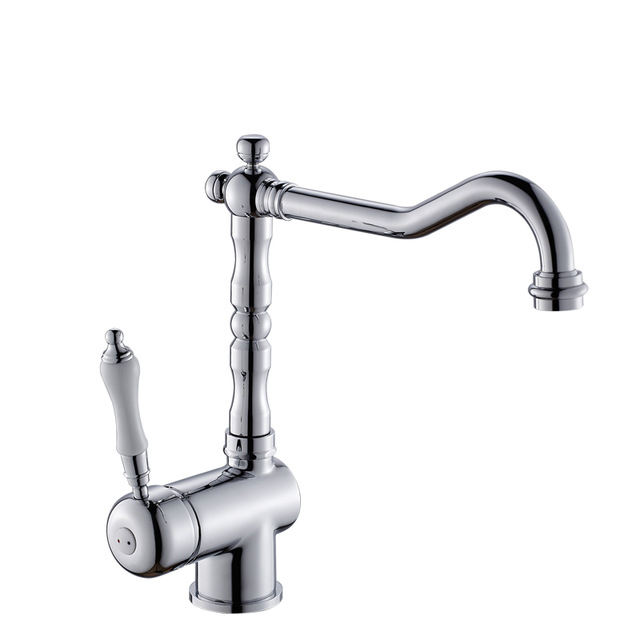 Kitchen Faucet Vintage Style Antique Brass Body Ceramic Handle Kitchen Sink Faucet Washbasin Mixing Faucet