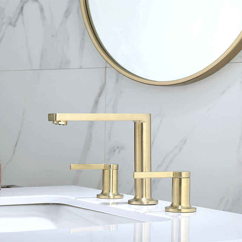 Sweethome 3 Hole Widespread Light Luxury fation Sink Faucets