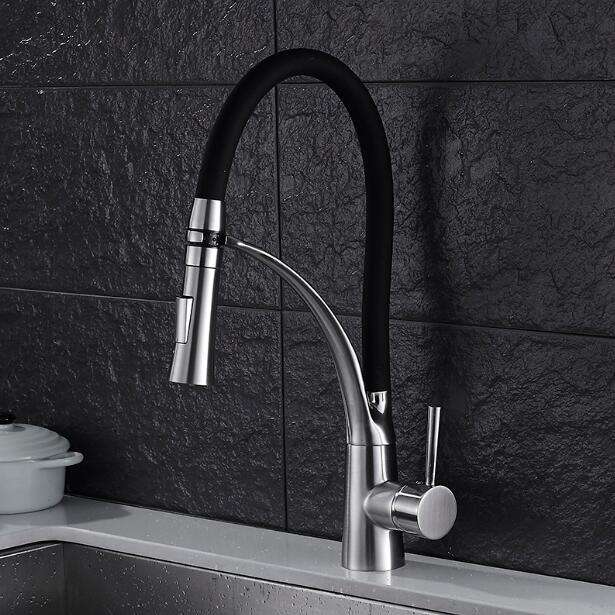Pull-out kitchen faucet single handle brass kitchen sink faucet hot and cold water mixer faucet sink deck mount faucet