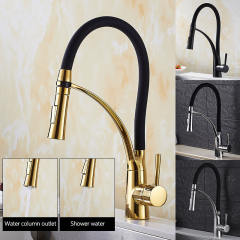 Pull-out kitchen faucet single handle brass kitchen sink faucet hot and cold water mixer faucet sink deck mount faucet