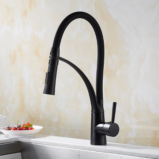 Pull-out kitchen faucet single handle brass kitchen sink faucet hot and cold water mixer faucet sink deck mount faucet