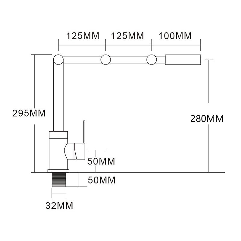 three section swing arm extension folding kitchen faucets