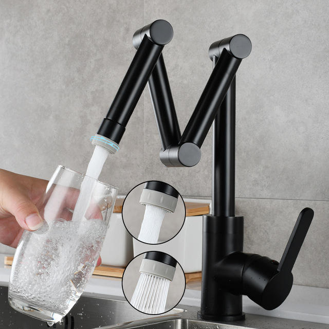 three section swing arm extension folding kitchen faucets