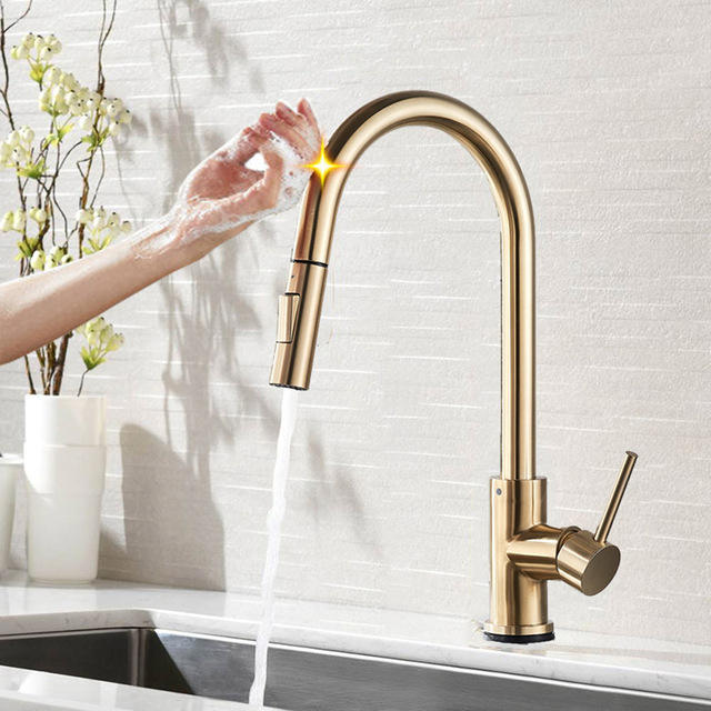 Sensor Kitchen Faucet Stainless Steel Kitchen Pull-out Faucet