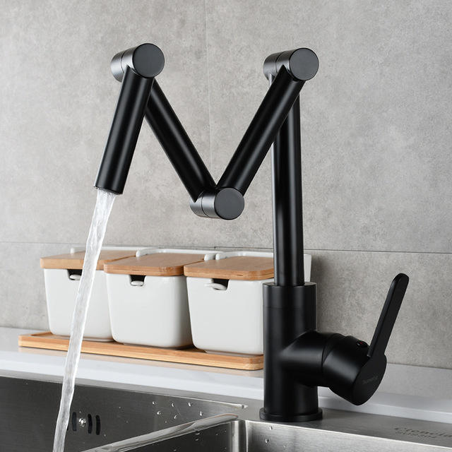 three section swing arm extension folding kitchen faucets