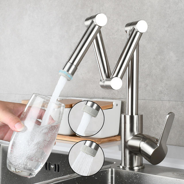 three section swing arm extension folding kitchen faucets