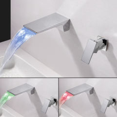 LED  Waterpower electricity generation Faucet Waterfall Faucet in Chrome