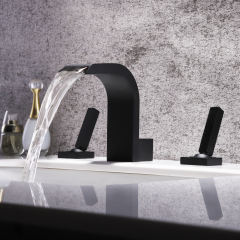 Widespread Waterfall Bathroom Sink Faucet Solid Brass